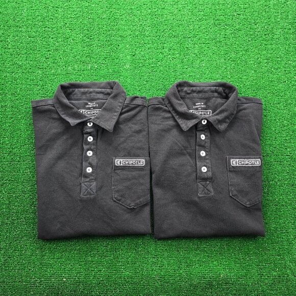 Chipotle Polo Shirt Mens Medium Bundle Lot of 2 Employee Uniform Work Wear - Picture 1 of 8